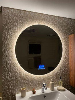 SMART зеркало в ванную комнату с подсветкой, часами и блютуз Мун Смарт
