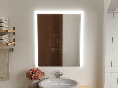 Зеркало с подсветкой для ванной комнаты Серино 60х70 см